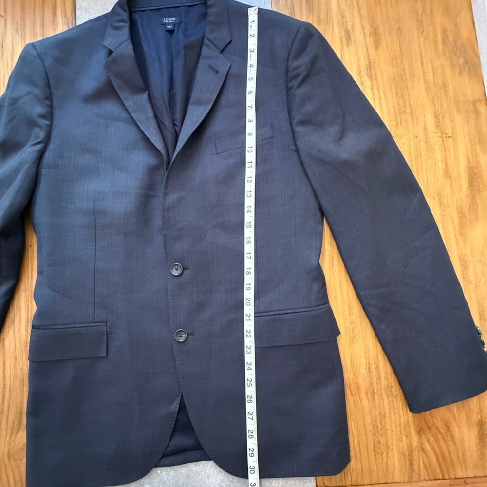 J. Crew Ludlow Italian Worsted Wool Sports Coat Blazer Charcoal Men’s Size 44 - Picture 9 of 10